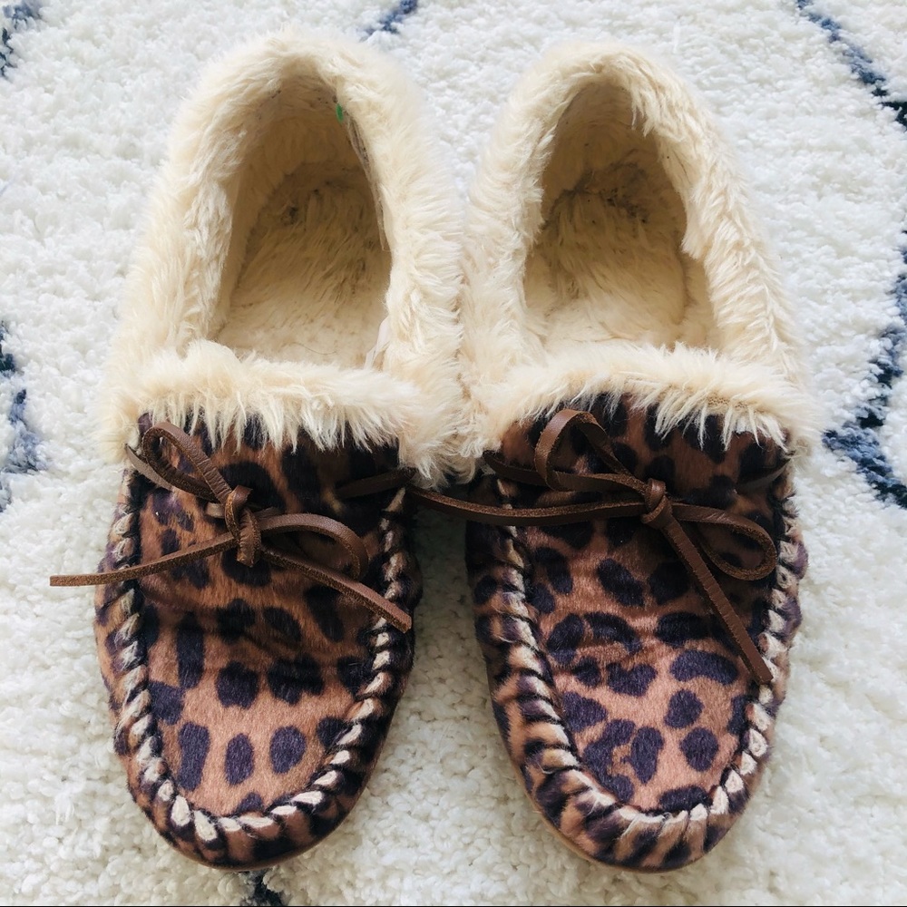 J. Crew cheetah slippers